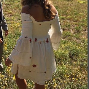 Free people White mini flowy dress.